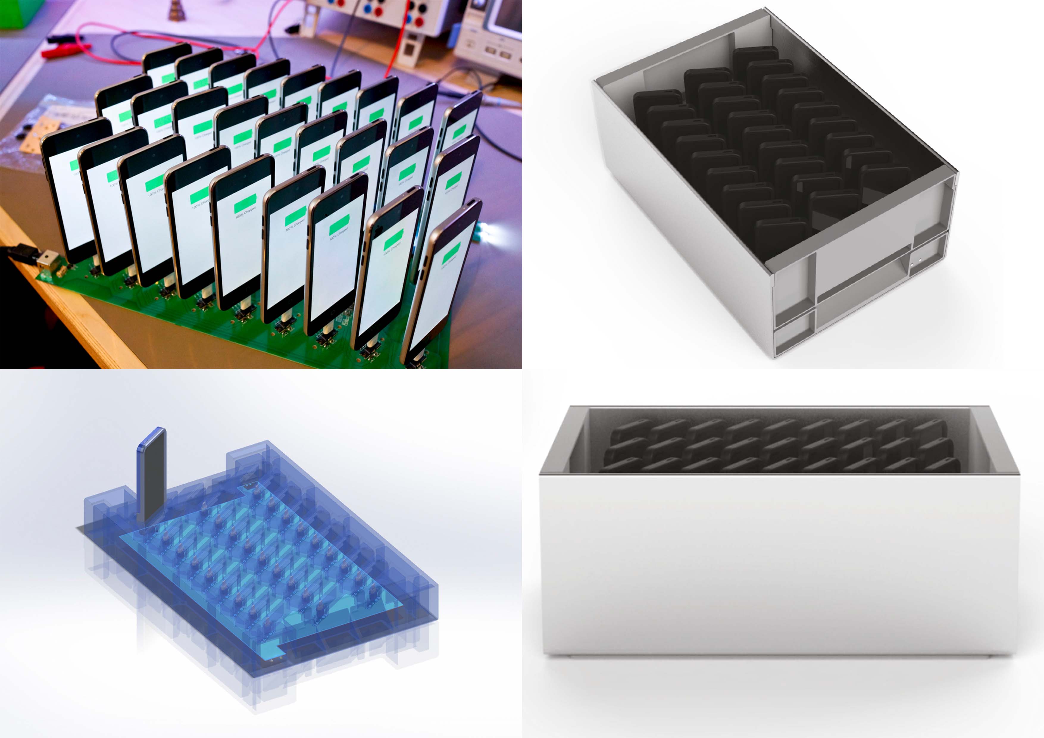 The Art Processors charging project — the mass iPod charging hardware Tekt developed, assembled and tested.