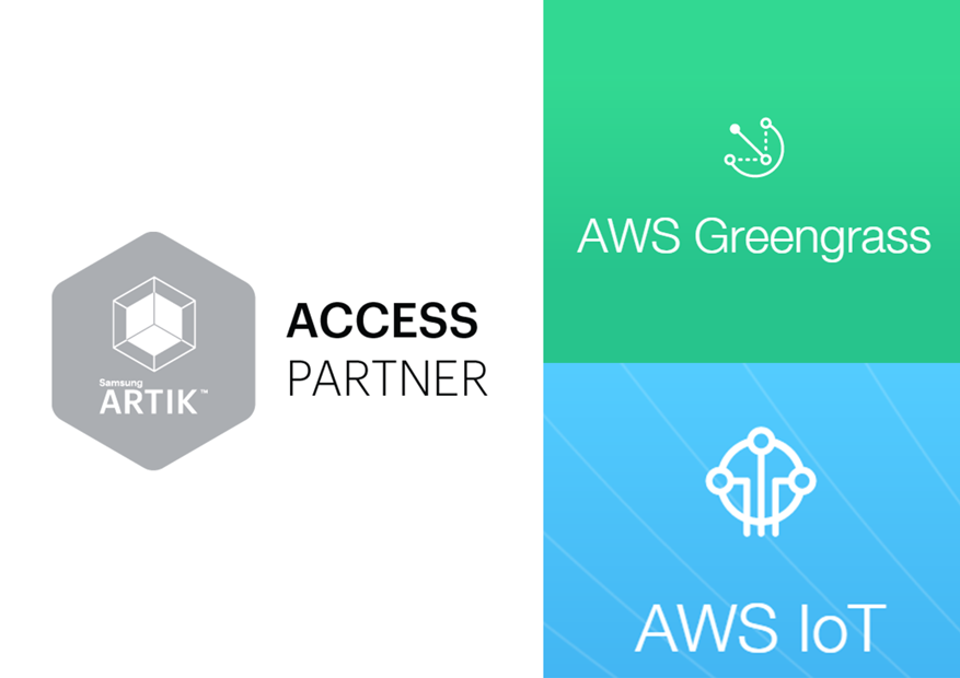 AWS and Samsung Artik partnership graphic for Tekt Industries
