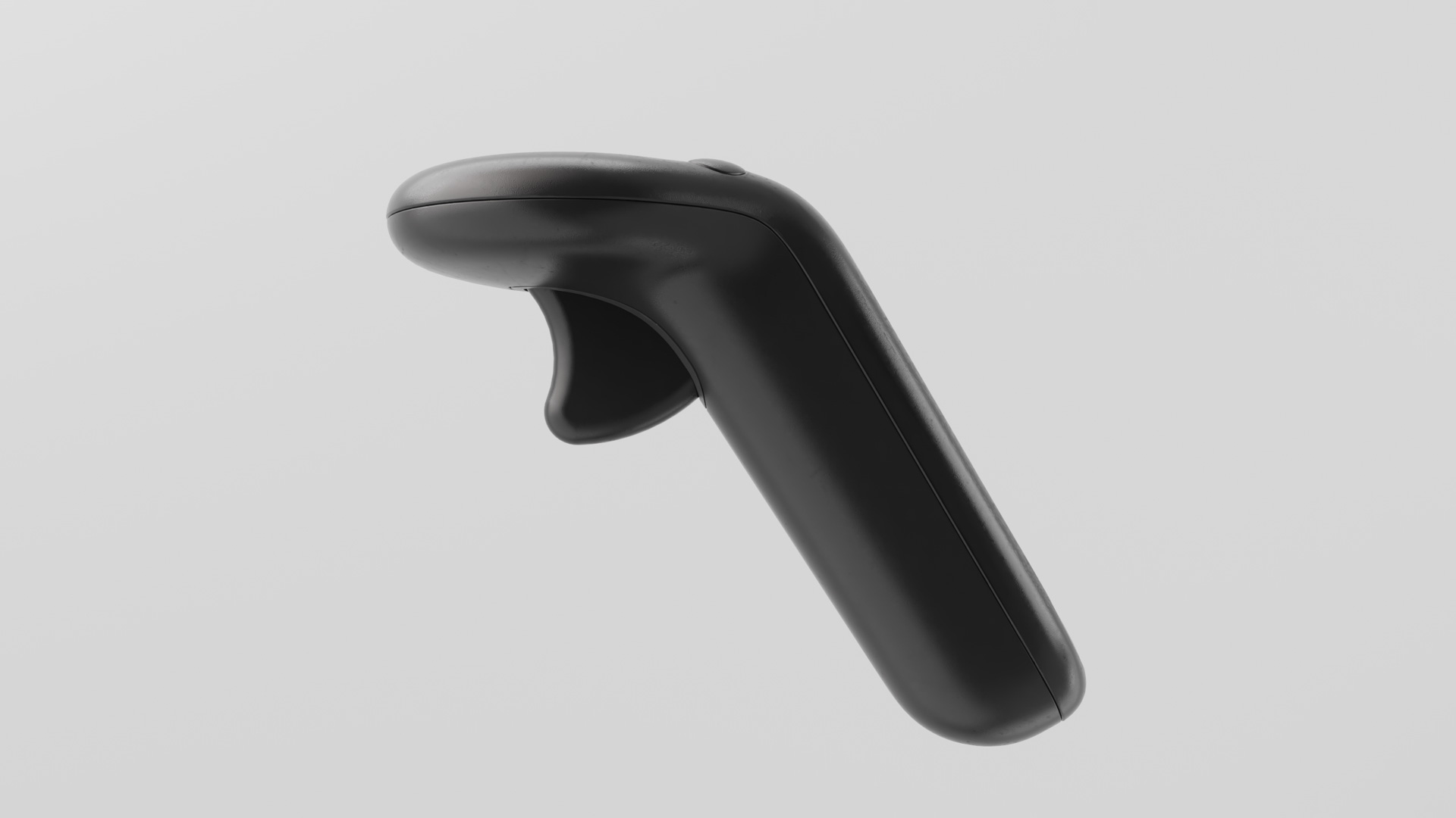 Side profile of the black eFoil controller showing its trigger and smooth sealed one-piece grip